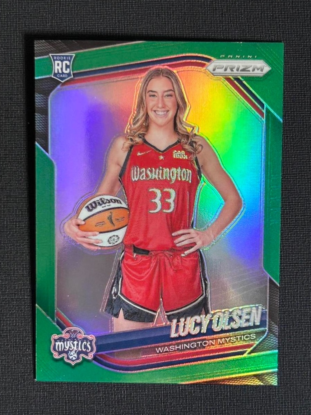 Lucy Olsen 2025 Panini Prizm WNBA green prizm variation